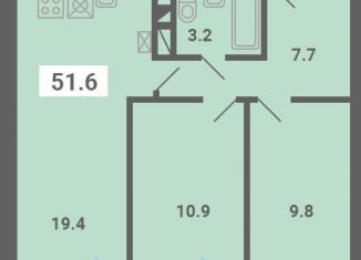 Продажа 2-комнатной квартиры, 51.6 м2, поселок Мещерино, улица 4-й квартал, 21