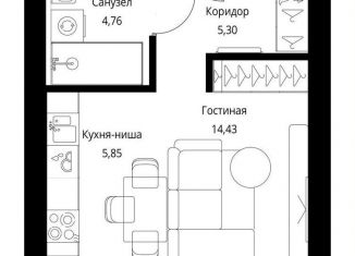 Продаю квартиру студию, 30.3 м2, Москва, ЖК Селигер Сити