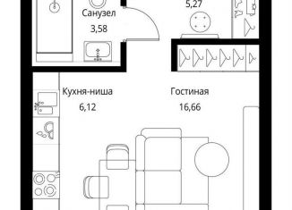 Квартира на продажу студия, 31.6 м2, Москва, ЖК Селигер Сити