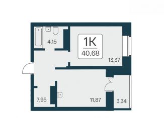 Продается 1-комнатная квартира, 40.7 м2, Новосибирск, метро Октябрьская