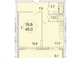 Продажа 1-ком. квартиры, 45 м2, Ивантеевка, улица Прокудина, 1, ЖК Весна