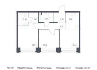 Продается 2-комнатная квартира, 55.6 м2, Москва, метро Минская, жилой комплекс Нова, к2