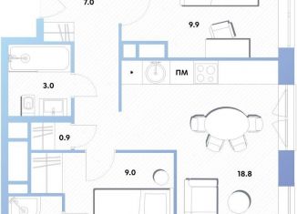 Продам 2-комнатную квартиру, 50.9 м2, Москва, метро Окская, Окская улица, 7А