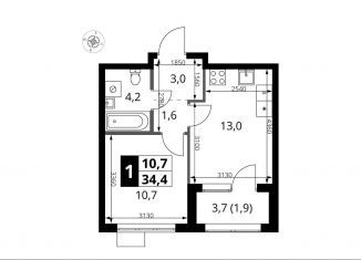 Продаю 1-ком. квартиру, 34.4 м2, поселение Мосрентген