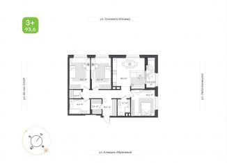 3-комнатная квартира на продажу, 93.6 м2, Республика Башкортостан, жилой комплекс Бионика Парк, 7