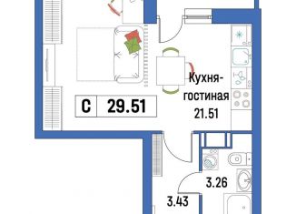 Продажа квартиры студии, 29.5 м2, Мурино, ЖК Урбанист