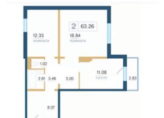 Продается 2-комнатная квартира, 62.3 м2, Красноярск, Ольховая улица, 14, ЖК Нанжуль-Солнечный