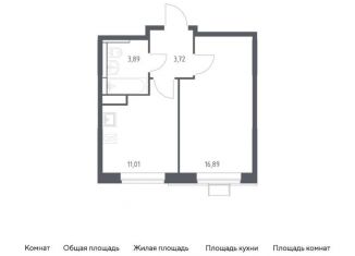 Продажа 1-комнатной квартиры, 35.5 м2, село Ям, жилой комплекс Прибрежный Парк, 9.2