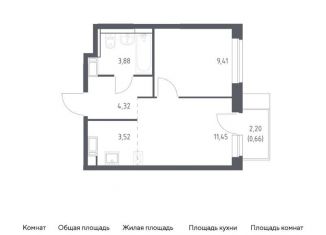 Продажа 1-ком. квартиры, 32.5 м2, село Ям, жилой комплекс Прибрежный Парк, 9.2, ЖК Прибрежный Парк