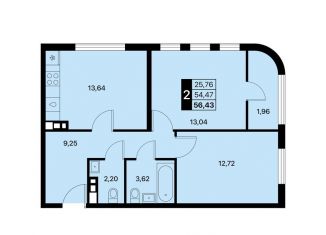 Продается 2-ком. квартира, 56.4 м2, городской округ Алушта