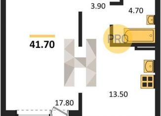 1-комнатная квартира на продажу, 41.7 м2, Новосибирск, улица Николая Островского, 195/6, метро Берёзовая роща