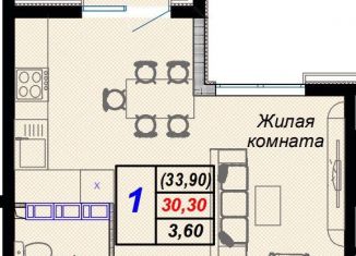 Продается 1-ком. квартира, 33.9 м2, посёлок городского типа Дагомыс