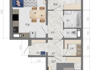 Продаю 2-комнатную квартиру, 65.9 м2, Воронеж, улица Фёдора Тютчева, 105