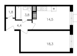 Продажа 1-комнатной квартиры, 42.8 м2, Москва, метро Октябрьское поле