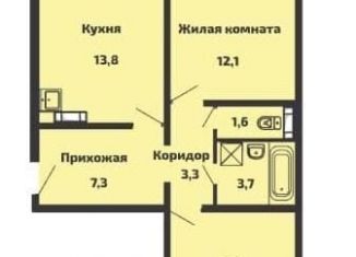 Аренда 2-ком. квартиры, 60.6 м2, посёлок Садовый, Онежская улица, 4