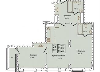 Продается двухкомнатная квартира, 75.5 м2, Нижний Новгород, Московский район