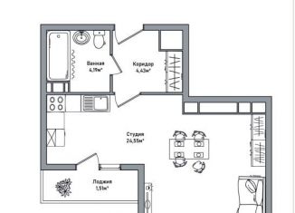 Продается квартира студия, 34.7 м2, Ярославль, Дядьковская улица, 48