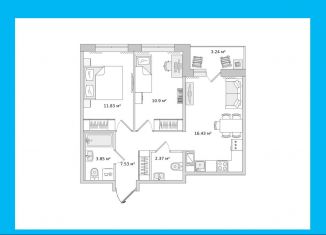 Продажа 2-ком. квартиры, 51.9 м2, посёлок Парголово