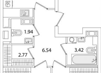 Продажа 2-ком. квартиры, 57.7 м2, Санкт-Петербург, улица Тамбасова, 5Н, муниципальный округ Сосновая Поляна