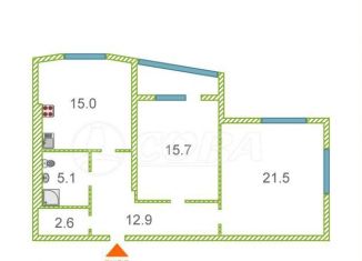 Продается 2-ком. квартира, 72.9 м2, Тобольск, Октябрьская улица, 50