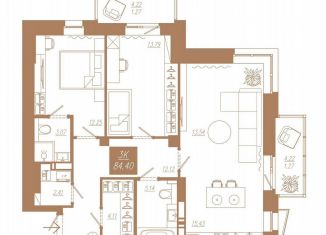 2-комнатная квартира на продажу, 84 м2, Красноярский край, 3-я Краснодарская улица, 14А