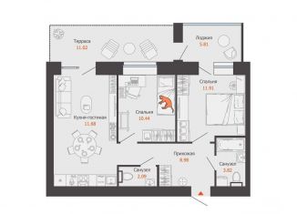 Продается 2-комнатная квартира, 63 м2, Киров