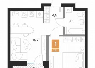 Продажа 1-ком. квартиры, 35.2 м2, Курск