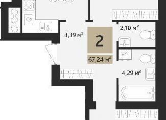 Продаю двухкомнатную квартиру, 67.2 м2, Сириус, Перспективная улица, 1