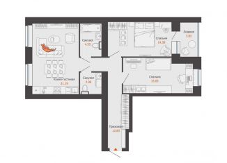 Продам двухкомнатную квартиру, 73 м2, Киров