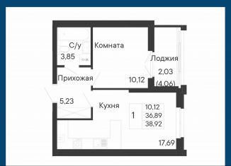 Продажа однокомнатной квартиры, 38.9 м2, Ростов-на-Дону