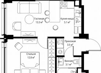 Продается 1-комнатная квартира, 37.8 м2, Москва, САО, 2-я Хуторская улица, 34