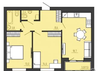 Продам 2-комнатную квартиру, 64.2 м2, Калининград