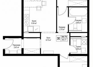 Продается 2-комнатная квартира, 65.9 м2, деревня Сапроново, микрорайон Купелинка, 7