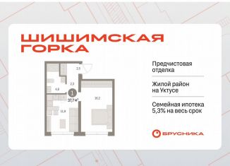 Продаю однокомнатную квартиру, 37.7 м2, Екатеринбург, Чкаловский район, Каслинский переулок, 3