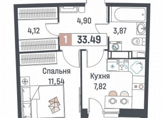 Продается однокомнатная квартира, 33.5 м2, Мурино, ЖК Авиатор