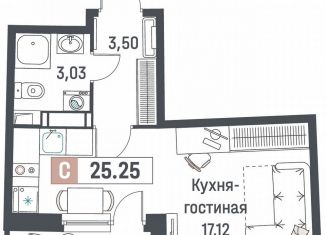 Продам квартиру студию, 25.3 м2, Мурино, ЖК Авиатор