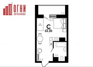 Квартира на продажу студия, 24 м2, Нижний Новгород, Коломенская улица, 8к4, Автозаводский район