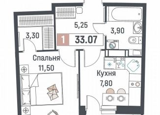 Продажа однокомнатной квартиры, 33.1 м2, Мурино, ЖК Авиатор