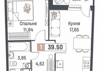 Продаю 1-ком. квартиру, 39.5 м2, Мурино, ЖК Авиатор