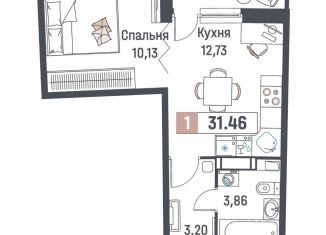 Однокомнатная квартира на продажу, 31.5 м2, Мурино, ЖК Авиатор