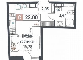 Продажа квартиры студии, 22 м2, Мурино, ЖК Авиатор