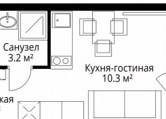 Продаю квартиру студию, 18.9 м2, деревня Сапроново, квартал Центральный, 9
