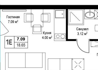 Продам квартиру студию, 18.9 м2, деревня Сапроново, квартал Центральный, 9