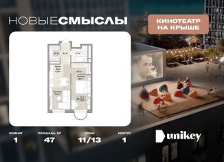 Продаю однокомнатную квартиру, 47 м2, посёлок Коммунарка, посёлок Коммунарка, 1