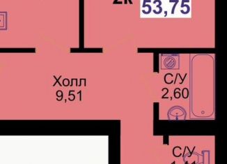 Продам двухкомнатную квартиру, 56 м2, Калининград, Елизаветинская улица, 1Б