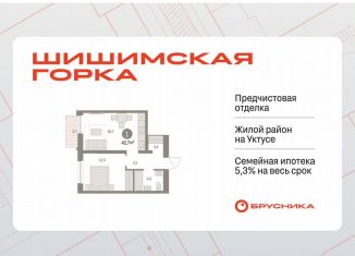 Однокомнатная квартира на продажу, 42.7 м2, Екатеринбург, Чкаловский район, Каслинский переулок, 3
