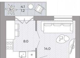 Продается однокомнатная квартира, 29.1 м2, поселок Луговое
