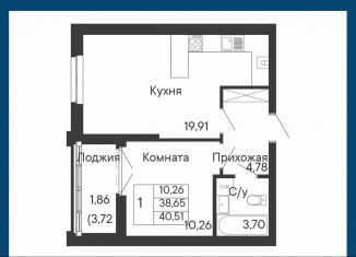 Продажа однокомнатной квартиры, 40.5 м2, Ростов-на-Дону