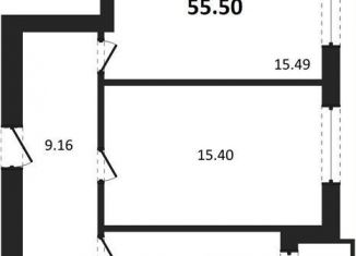 Продается 2-ком. квартира, 55.5 м2, Калининград