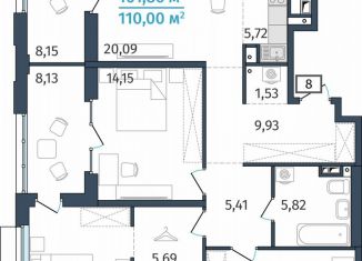 Продам 3-ком. квартиру, 101.9 м2, Тюмень